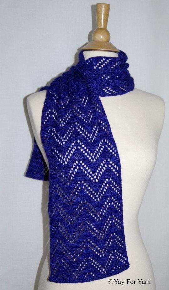 Double Chevron Lace Scarf - Knitting Pattern by Yay For Yarn