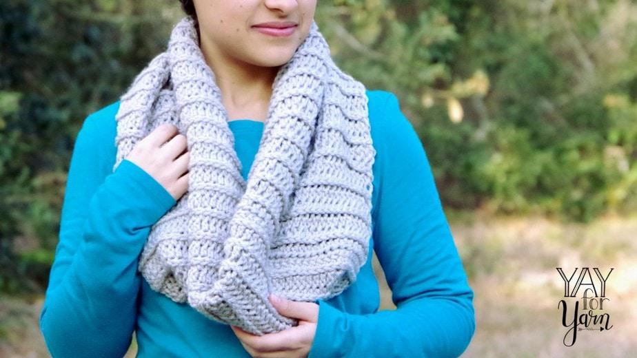 Made from a rectangle, it's a quick and easy crochet project that can be made in just a few hours..