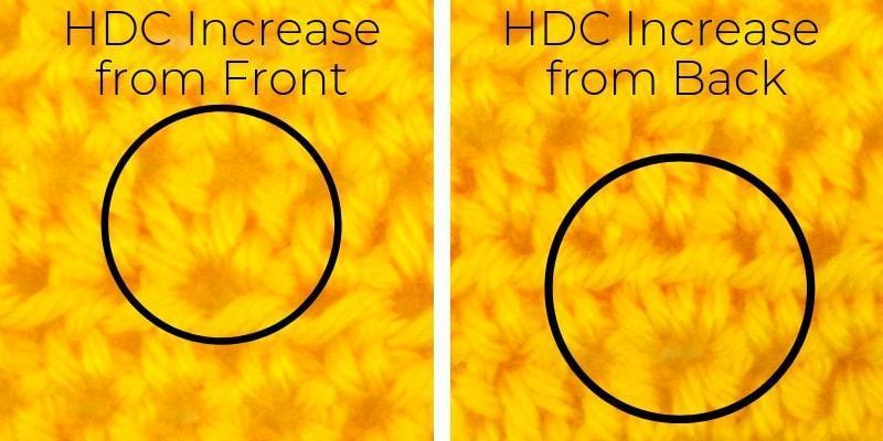 How to spot an increase in half double crochet