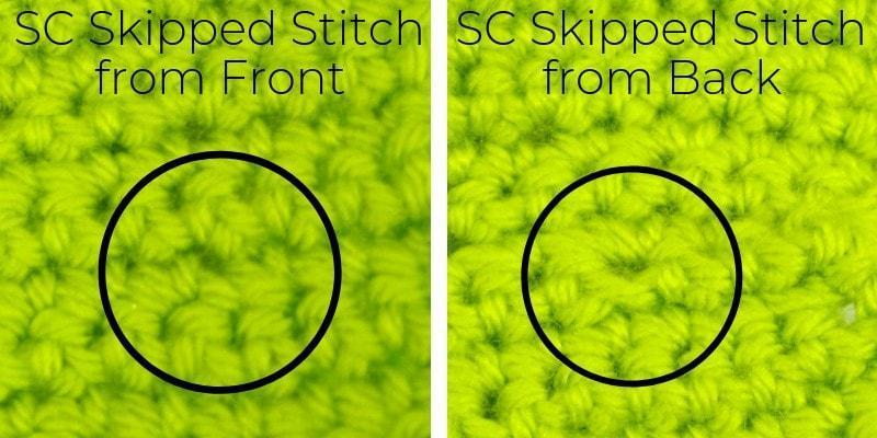 How to spot a skipped stitch in half double crochet