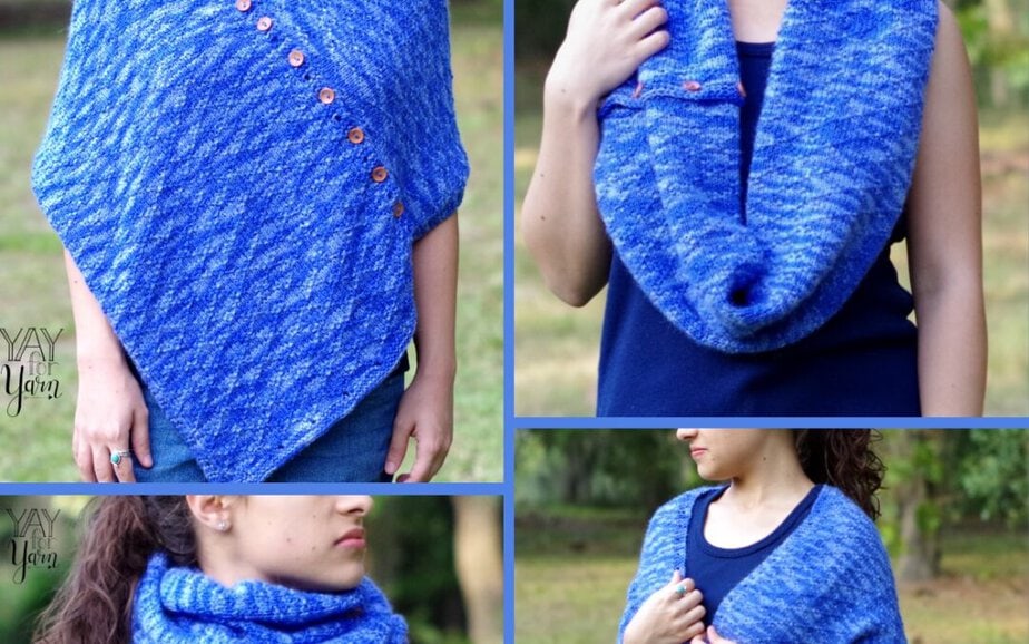 Convertible Diamond Wrap – FREE Knitting Pattern