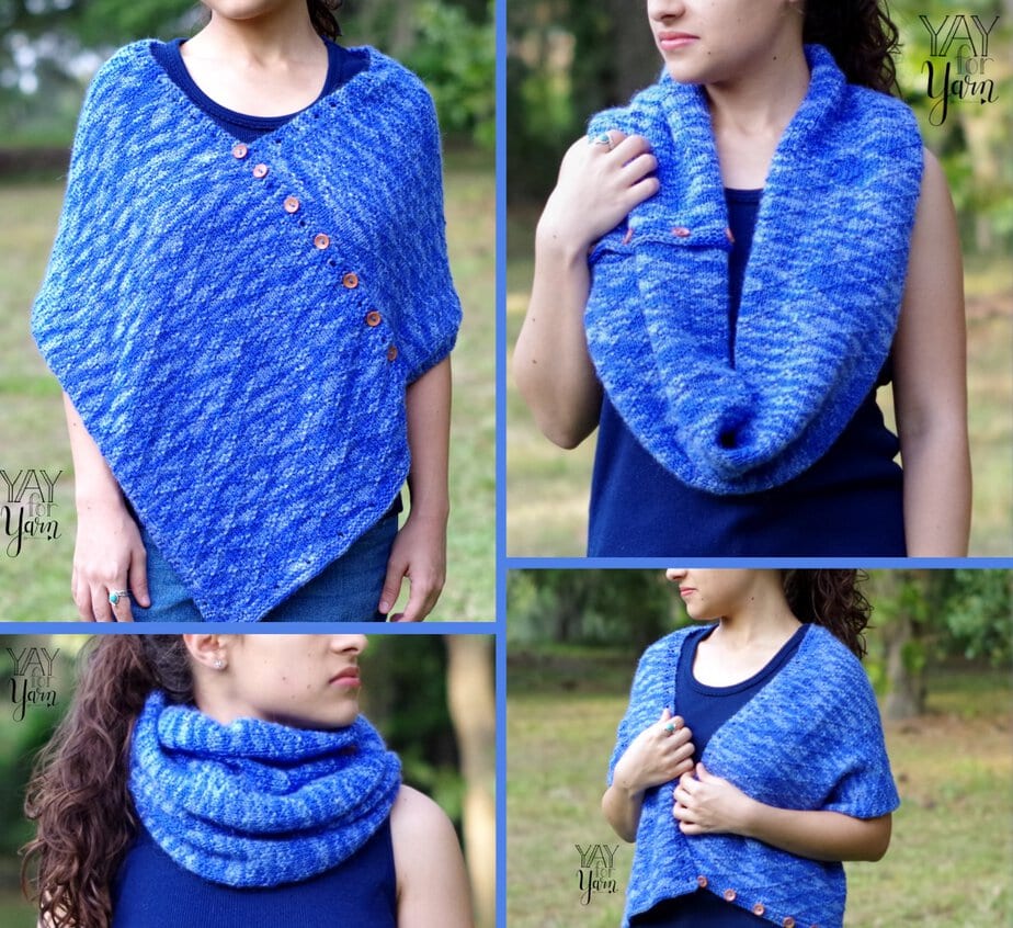 Convertible Diamond Wrap – FREE Knitting Pattern