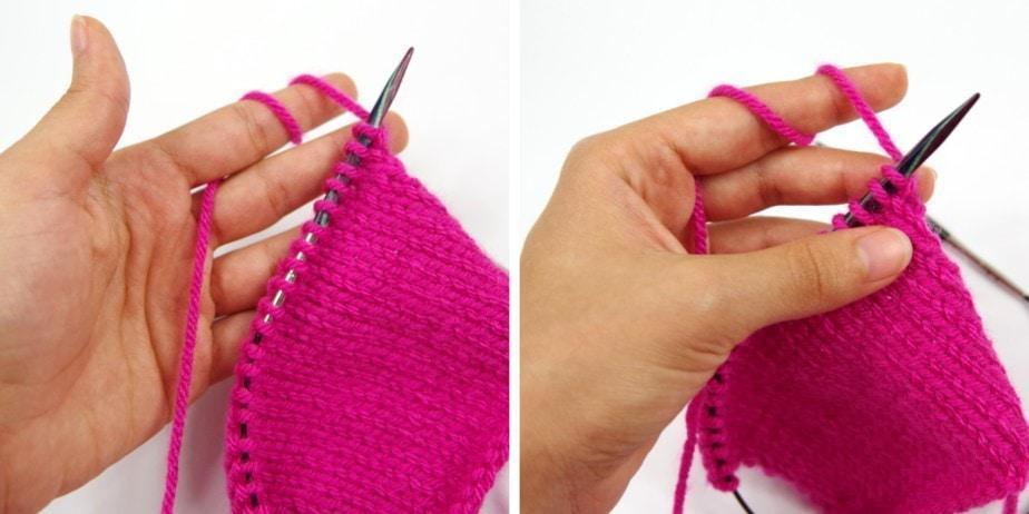 another common way to tension the yarn in continental knitting