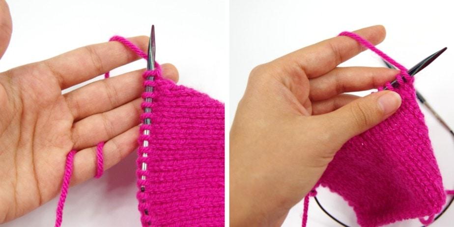 Commonly used method of tensioning the yarn in Continental Knitting