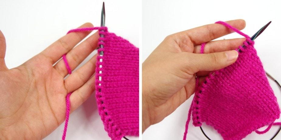 My favorite way to hold the yarn while continental knitting