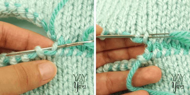 the two stitches for grafting knitting without kitchener stitch
