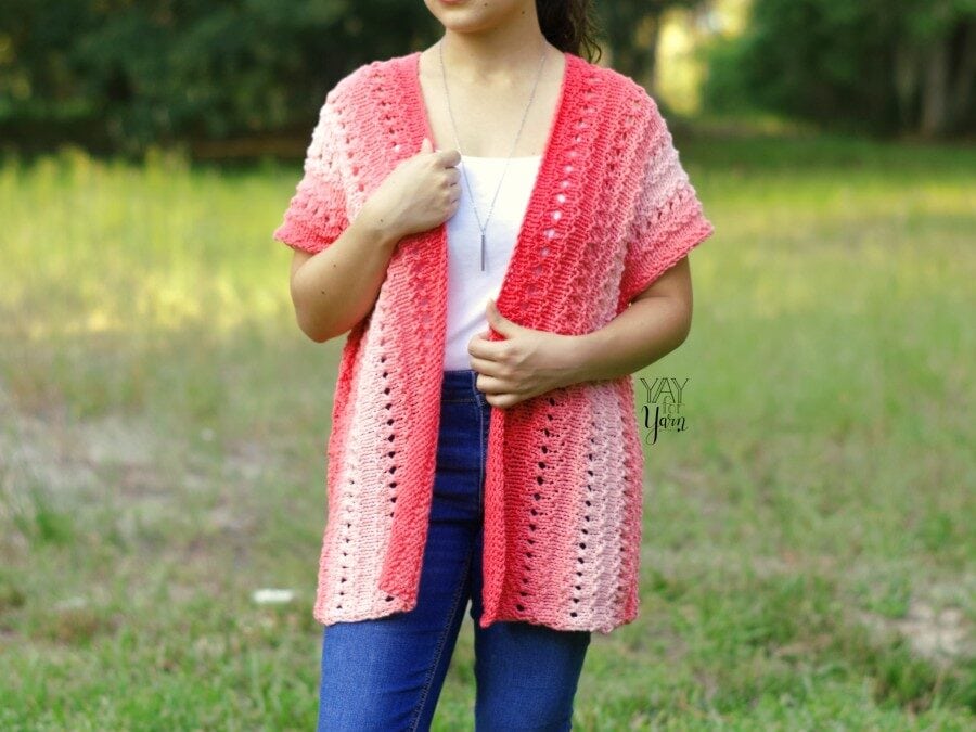 Coral Cardigan – FREE Beginner-Friendly Knitting Pattern by Yay For Yarn