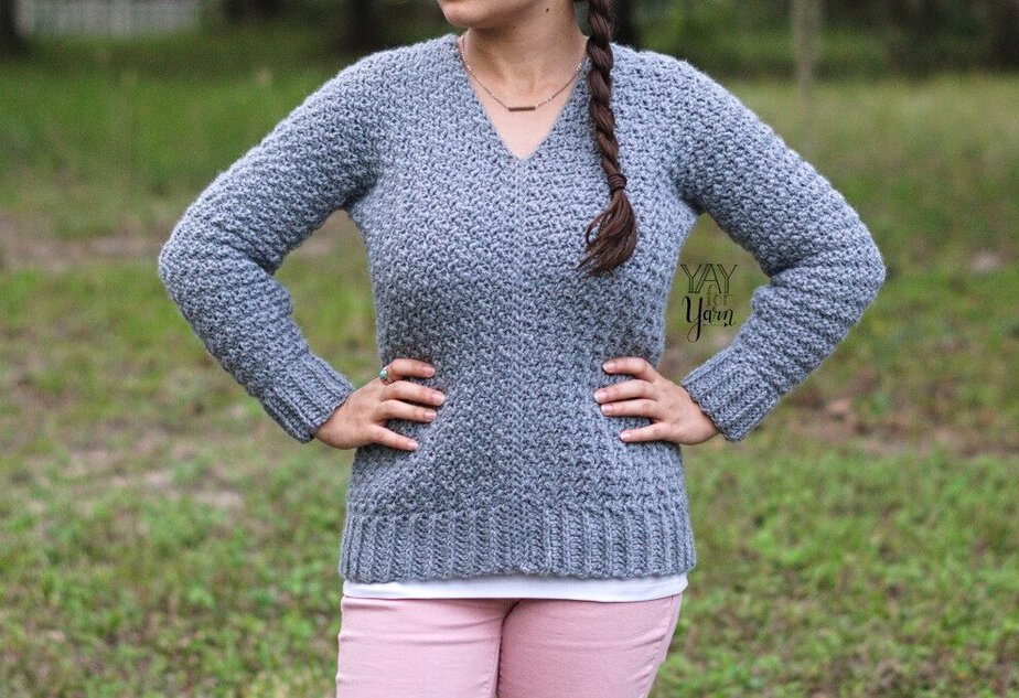 Textured Pullover – FREE Beginner-Friendly Crochet Sweater Pattern by Yay For Yarn