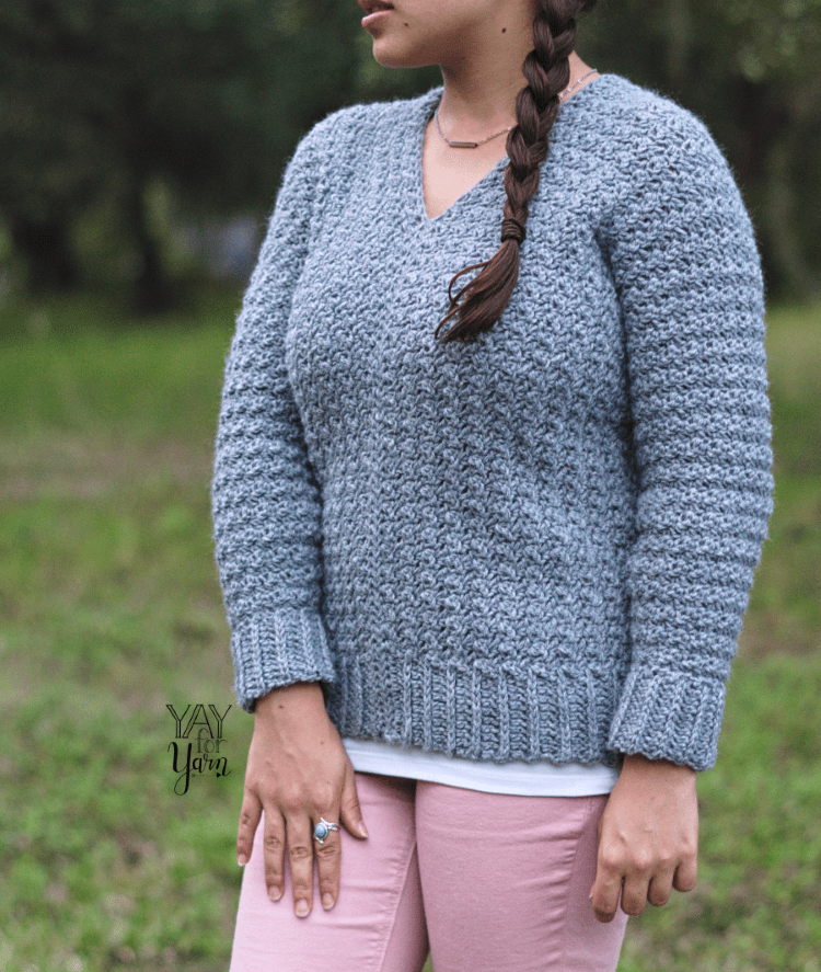 free crochet pattern pullover sweater from rectangles