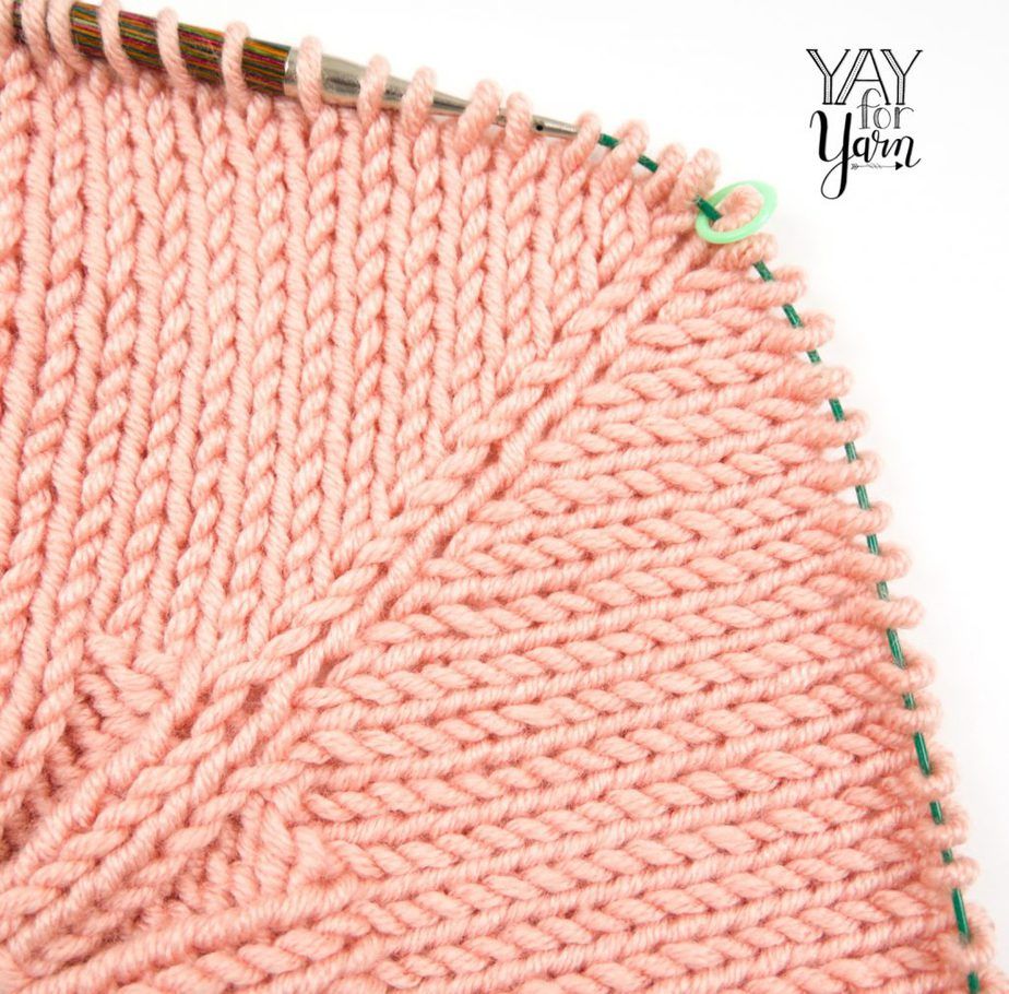 photo of a knitted swatch using lifted increases