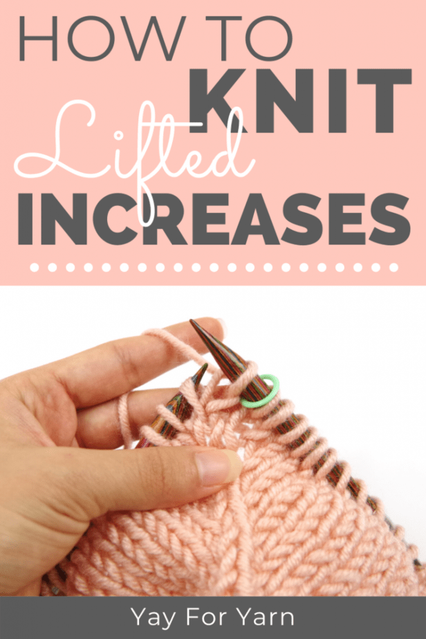 how to knit lifted increases - hand holding knitting needles with lifted increases