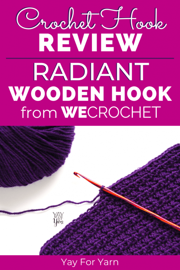 This Laminated Birch Crochet Hook from WeCrochet is one of the best wooden crochet hooks I have ever tried!  See how it compares to other popular brands, and what I think of the hook shape, quality, and price. #crochethooks #crochet #crochettips