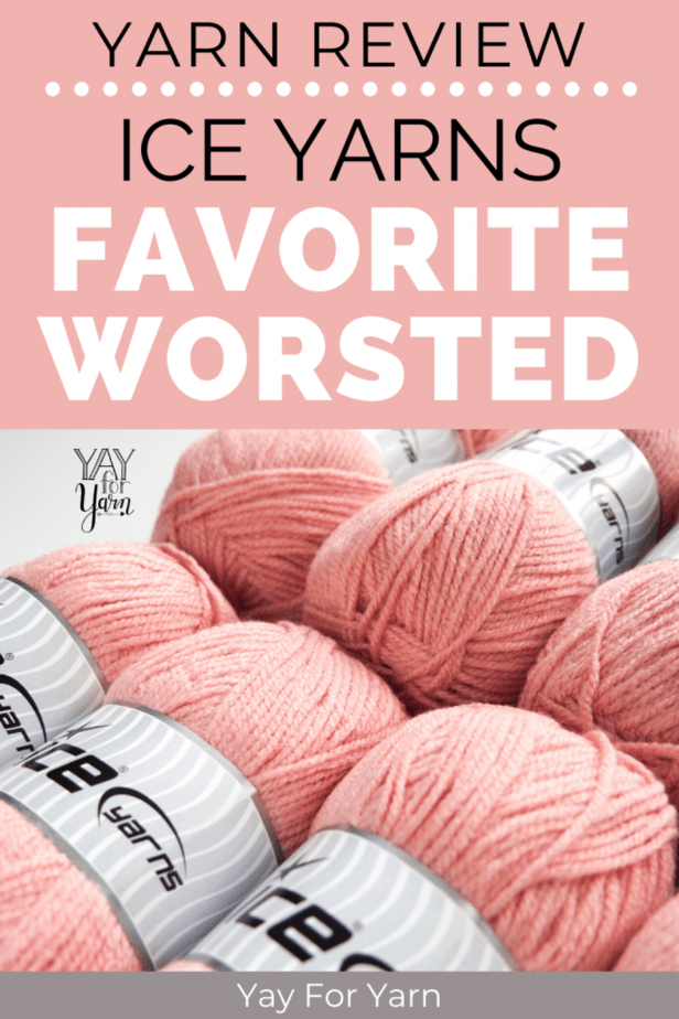 pin image skeins of pink worsted weight acrylic yarn