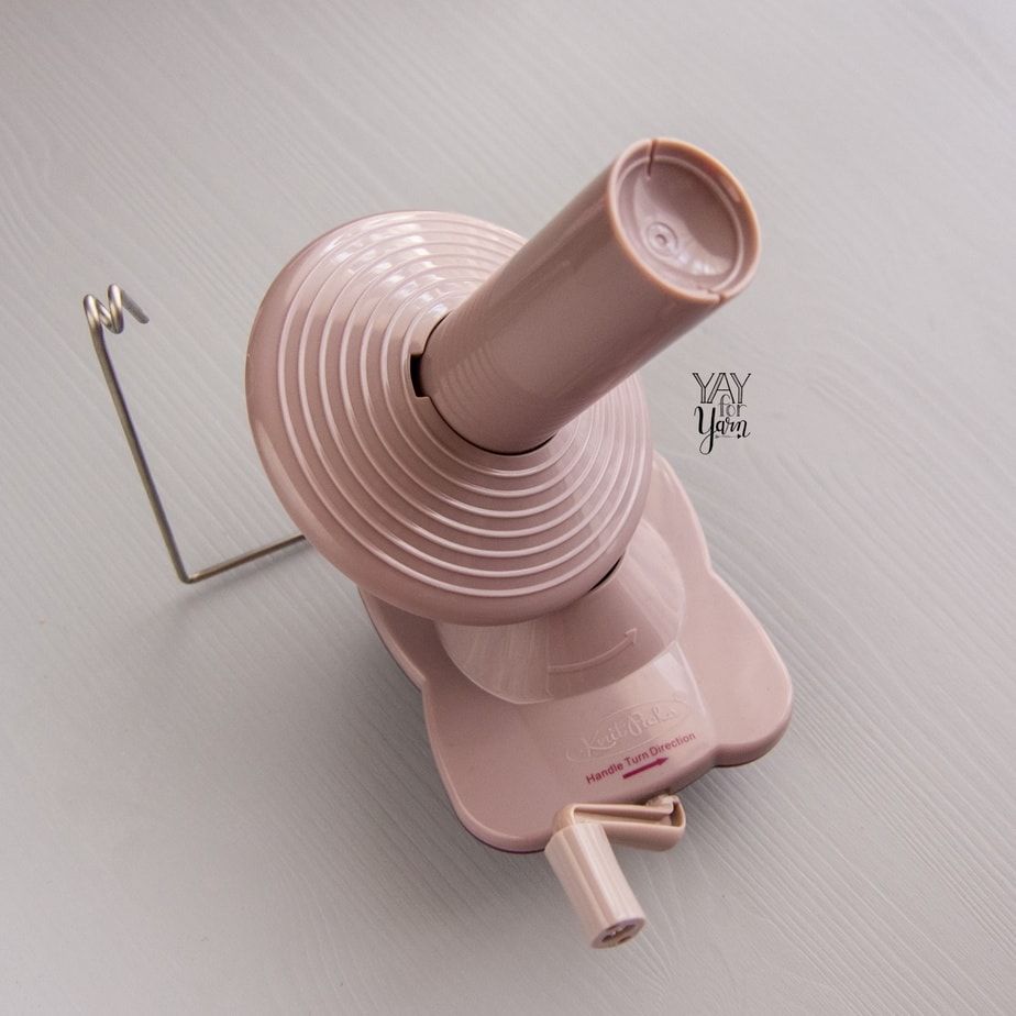 KnitPicks yarn winder on gray background