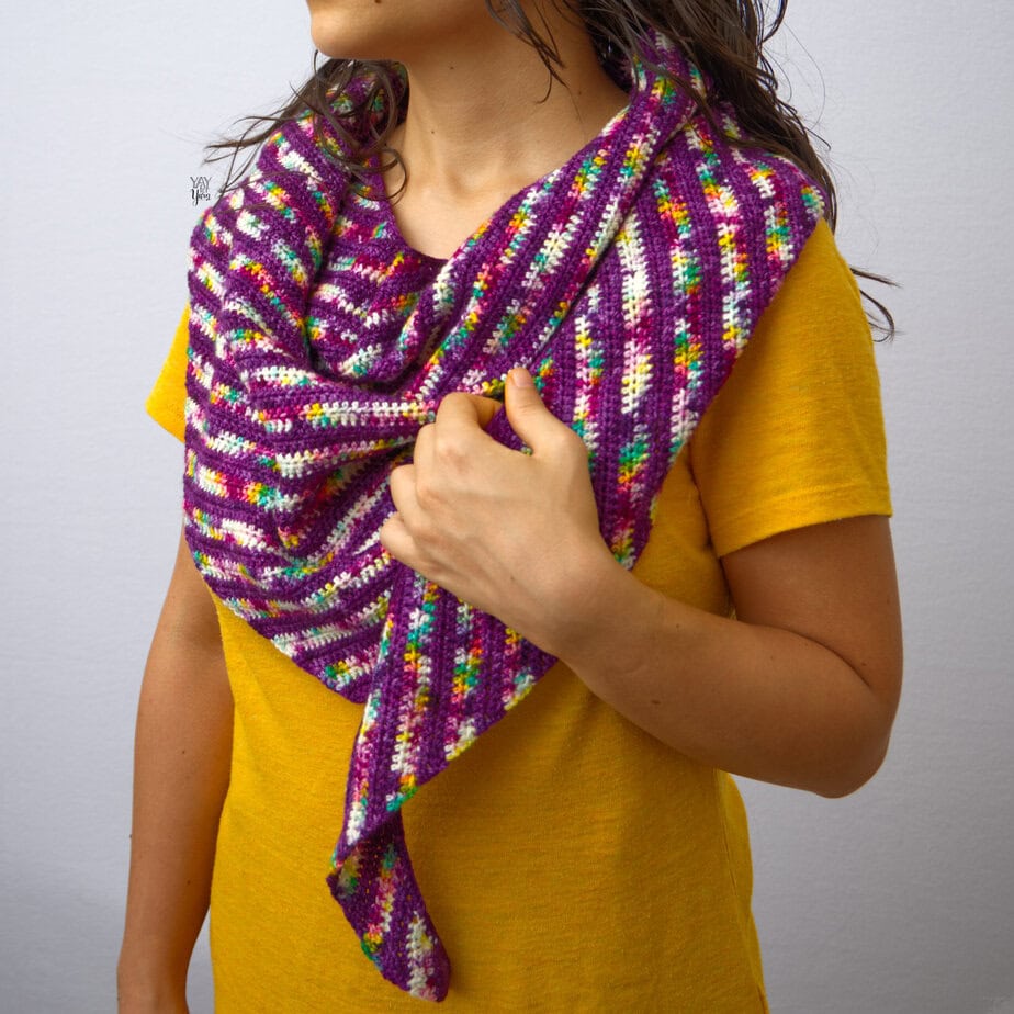 Double Gradient Boomerang Shawl – FREE Crochet Shawl Pattern